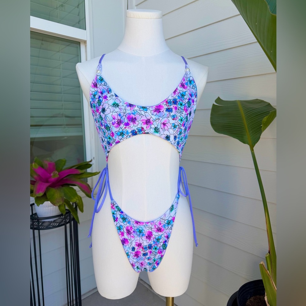 Handmade Monokini by Sol Vida Swim Floral Cutout Monokini Swimsuit